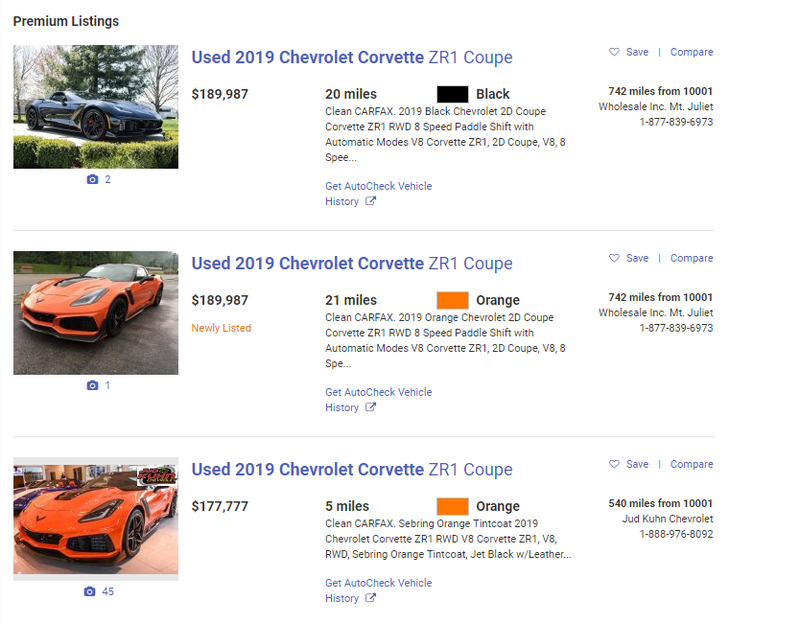 Illustration for article titled Checking out new ZR1 listings on Autotrader- Updated